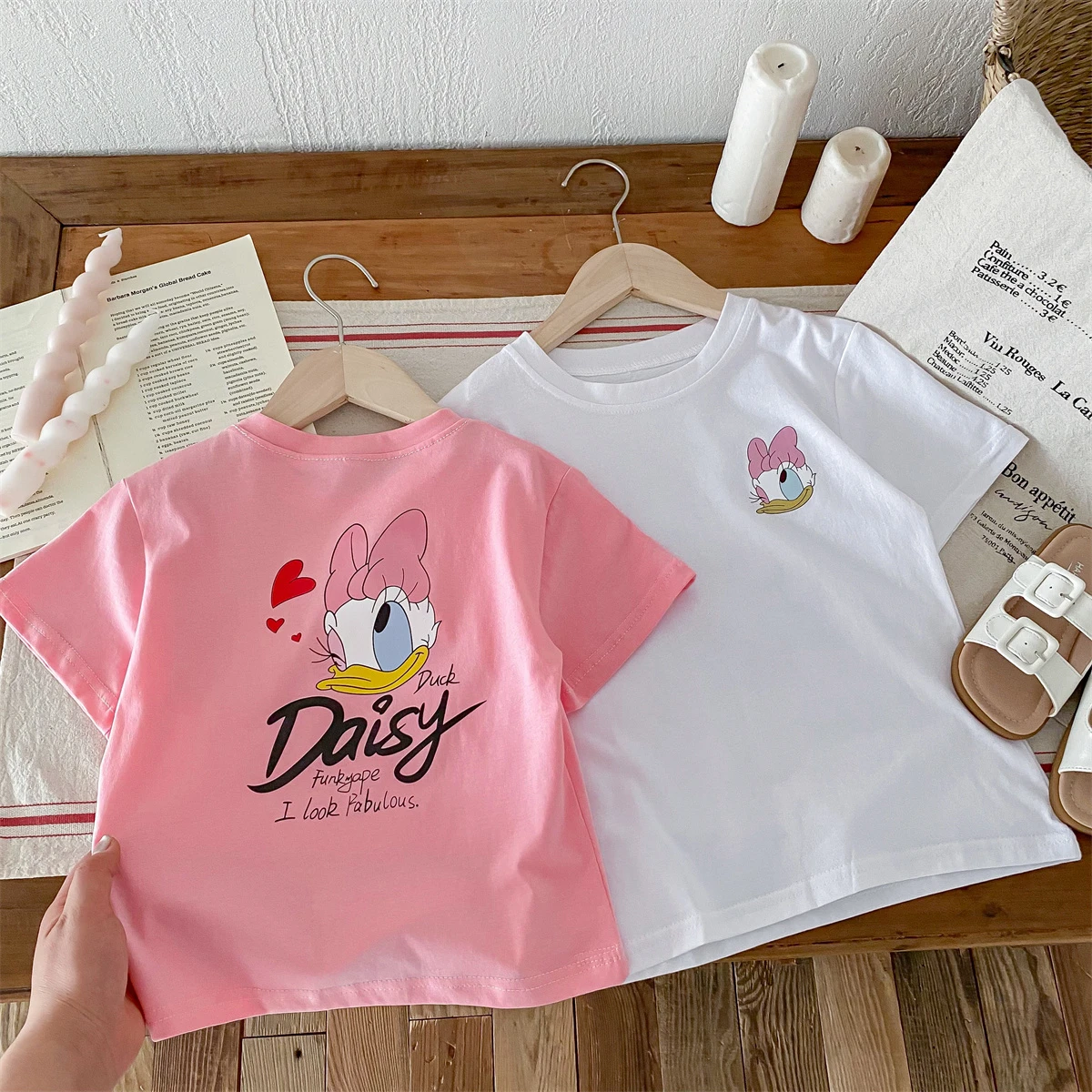 الصيف أزياء فضفاضة فتاة الأطفال المطبوعة تي شيرت الطفل القطن قصير الأكمام تي شيرت الأطفال عارضة أعلى ملابس طفل صغير #6