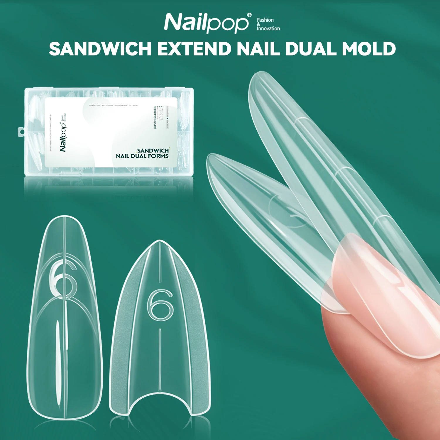 

Nailpop сэндвич для ногтей двойные формы 15 форм профессиональные инструменты французский маникюр наращивание гель-строитель для ногтей многоразовые прозрачные 240 шт.
