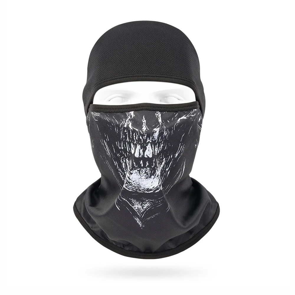 Breathable Skull Balaclava Elastic Windproof Sun Protection Motorcycle Head Cover Multifunctional Cycling Headgear for Men Women