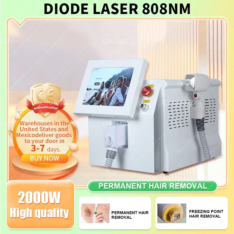 

Profession Diode Laser 3 Wavelength 755nm 808nm1064nm Alexandrite Epilator Permanent Painless Hair Removal Machine Factory Price