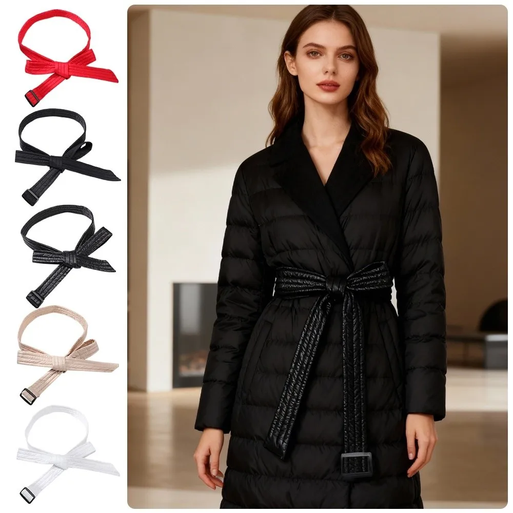 Versatile Overcoat Waist Belt 190cm Length Solid Color Down Coat Belt 3cm Wide Adjustable Down Jacket Waistband for Women