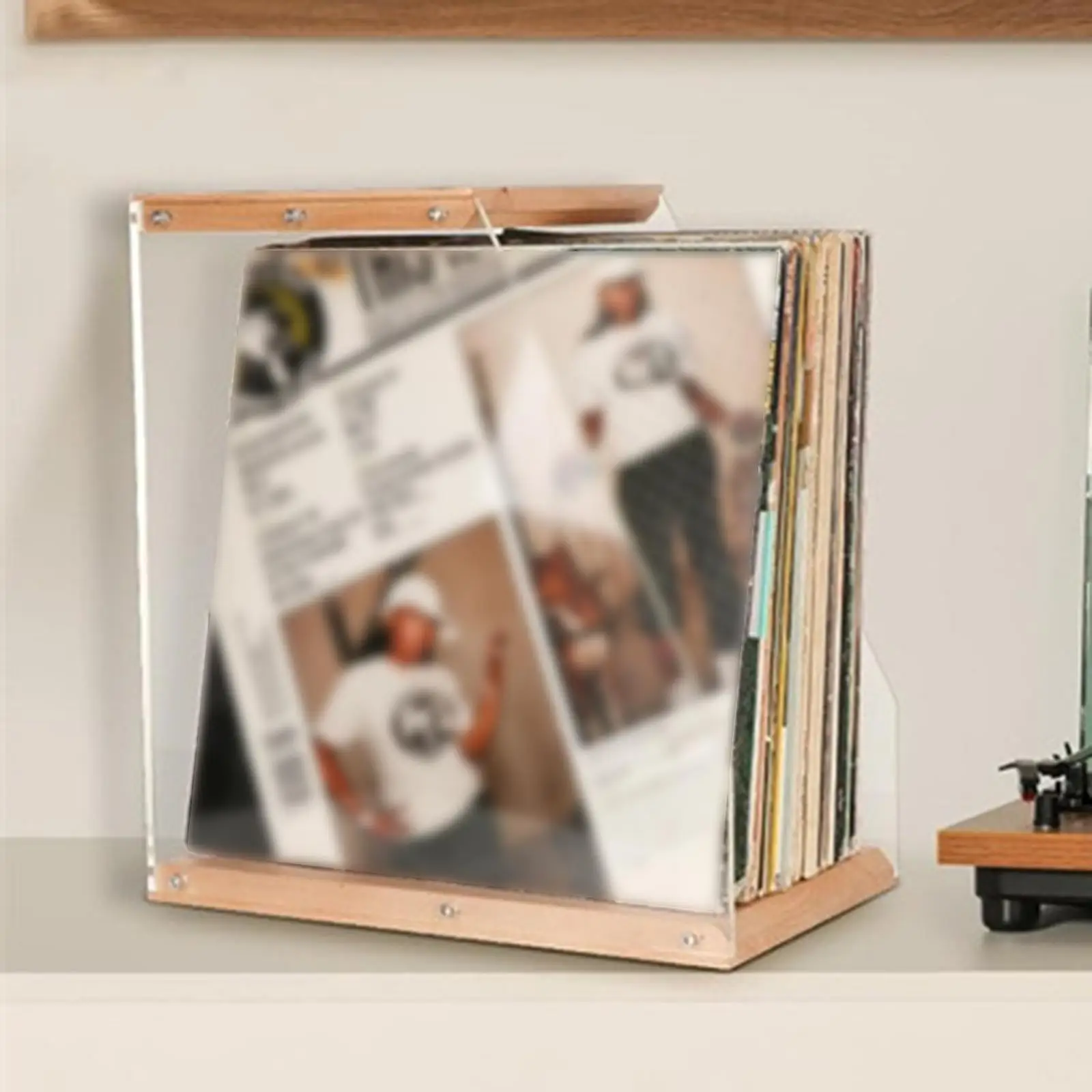 Tabletop Vinyl Record Holder Album Display Rack for Picture Photo Albums