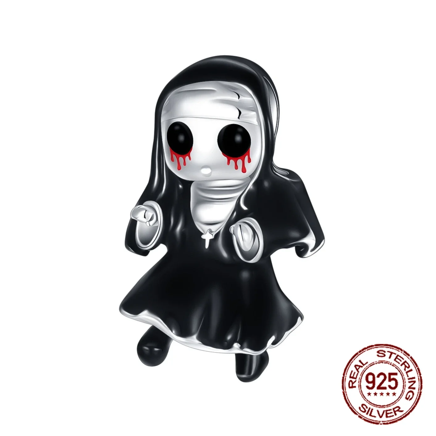 

925 Sterling Silver Religion Gothic Nun Halloween Gifts Beads Charm Fit Original Charms Bracelets Women DIY Jewelry Gift