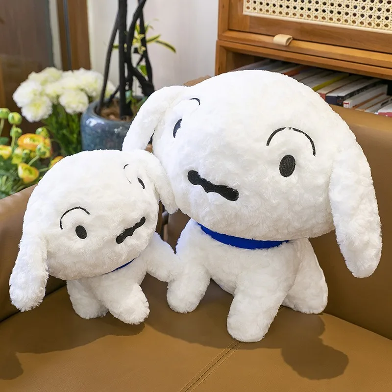 

60cm Kawaii Plush Toy White Puppy from Crayon Shinchan Cartoon Stuffed Doll for Kids Birthday Gift Soft Anime Plushie Wholesale