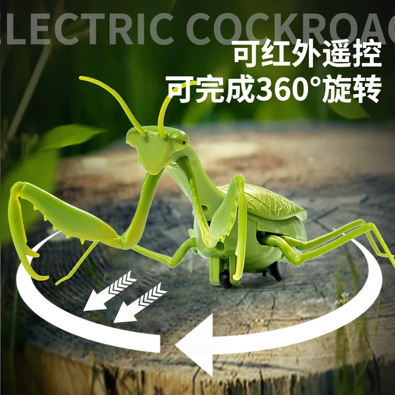 Jouet d'insecte de farce de mante de prière infrarouge de télécommande électrique simulée avec des lumières, cadeau de jouet drôle d'Halloween pour enfants, XT244