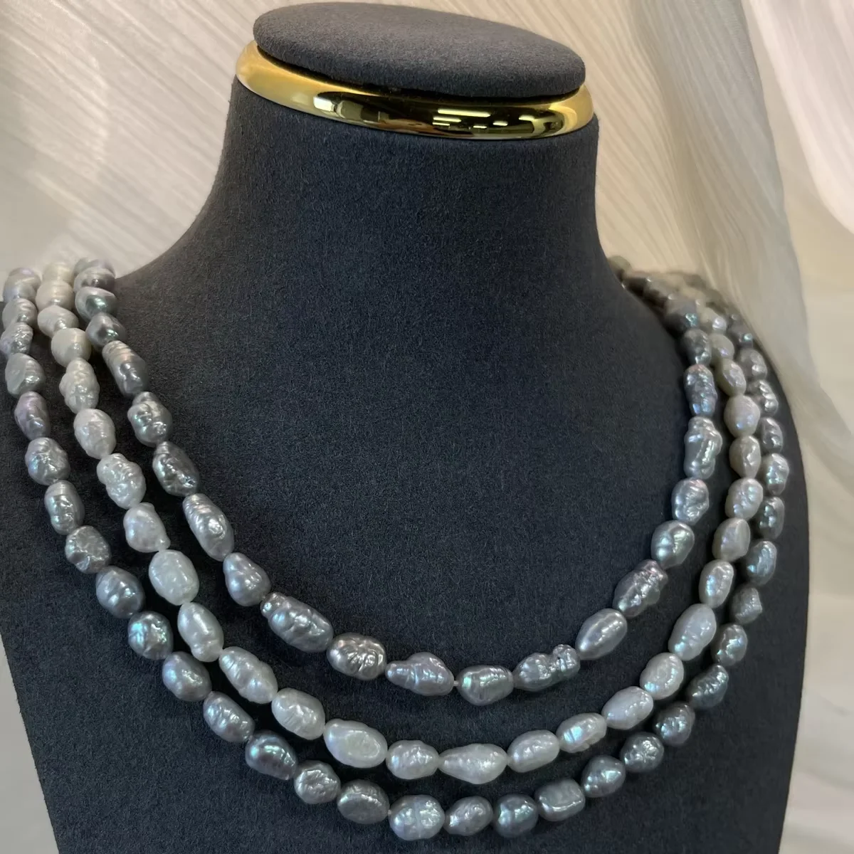 5-6mm AA Natural Freshwater Pearl Gray Irregular Beads for DIY Women Men Necklace Bracelets Jewelry Making Accessories 36cm
