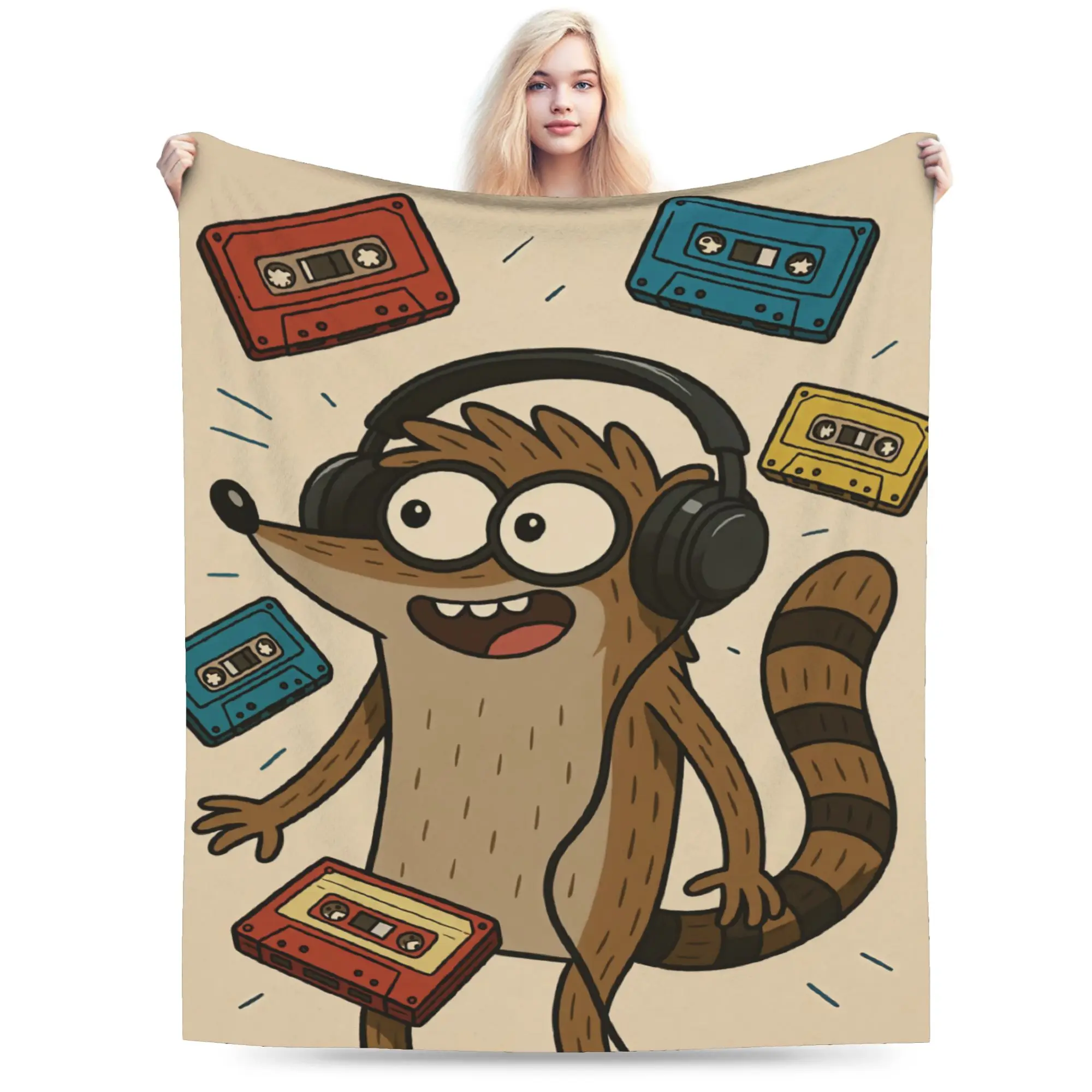Mordecai And Rigby Regular Show Cartoon Character Blanket Flannel Throw Blanket For Couch Chair Sofa Bed Warm Bedspread