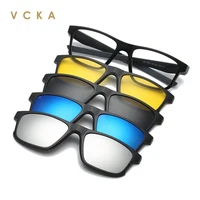 VCKA-gafas de sol cuadradas con imán para hombre y mujer, lentes de lectura con Clip, espejo, visión nocturna, gafas graduadas para conducir + 1,0 ~ + 6,0