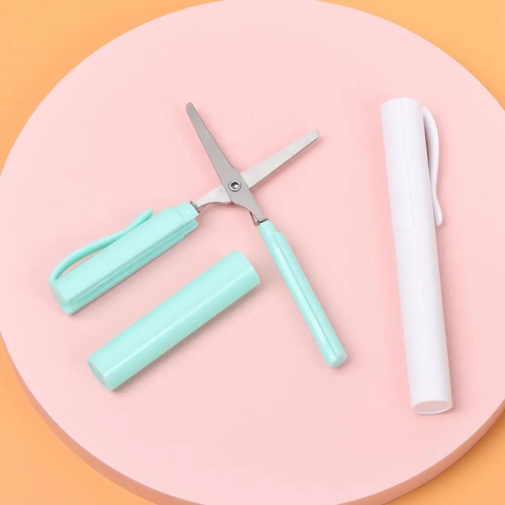 安全な文具多機能紙切断アートツール折りたたみはさみ学校事務用品ペン形状はさみ