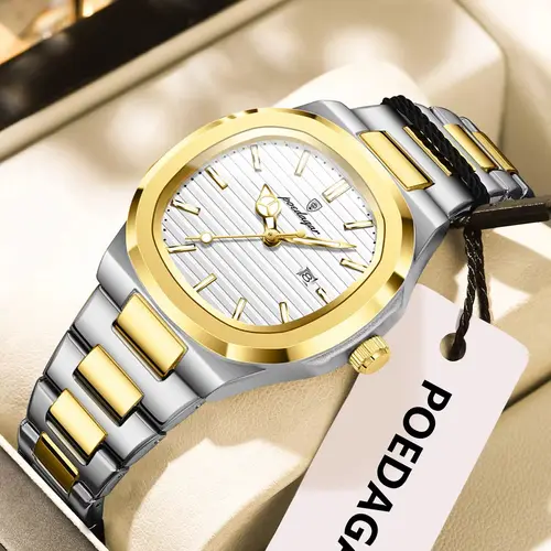 Imagen 2 del producto Reloj POEDAGAR Original de cuarzo para mujer, Reloj luminoso resistente al agua de acero inoxidable para mujer, relojes elegantes a la moda con fecha para mujer