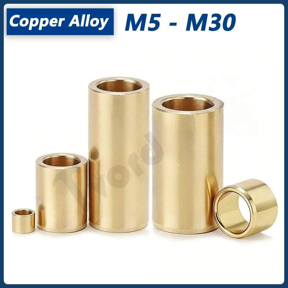 1PCS Copper Alloy Sleeve ID M5 to M30 Oilless Bushings Brass Bearing Bushing Guide Sleeves