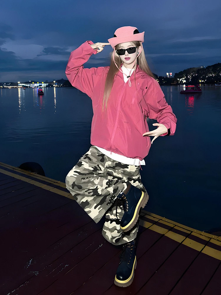 

Куртка Fuyuan Pink для активного отдыха, ветрозащитная, солнцезащитная, женская, новая модель 2025 года, три в одном, для походов, для пар, повседневная, свободного кроя, с длинными рукавами