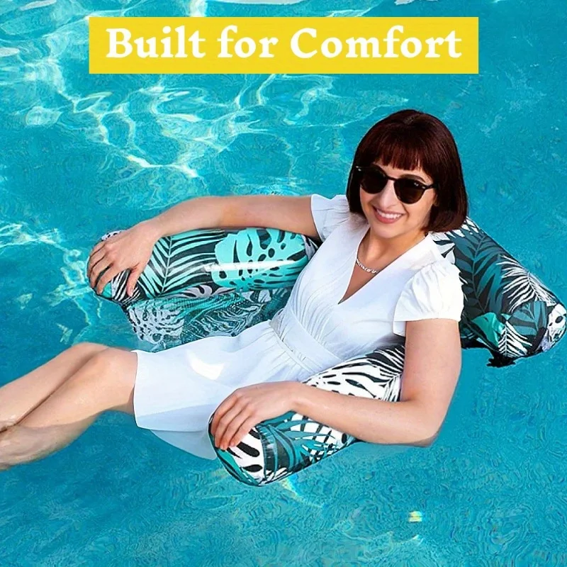 JOYFY 1/2 Pack Inflatable Pool Chair Leaf Floating Lounger for Adult Inflatable Pool Float Water Summer Party Beach Lake Chair