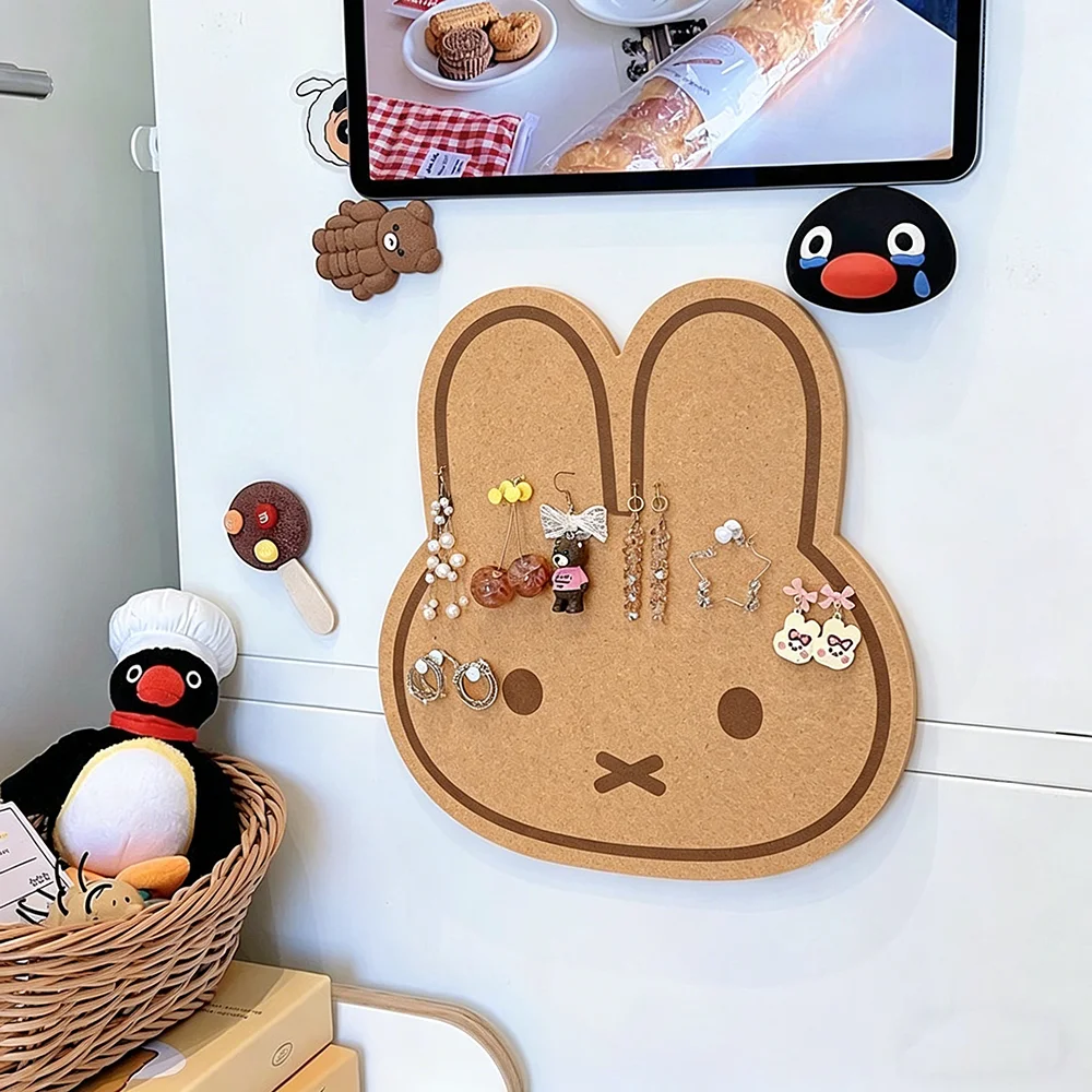 Cartoon Miffy Storage Felt Board Miffy White Rabbit Wall Sticker Message Board Photo Earrings Doll Hanging Board Wall Home Decor