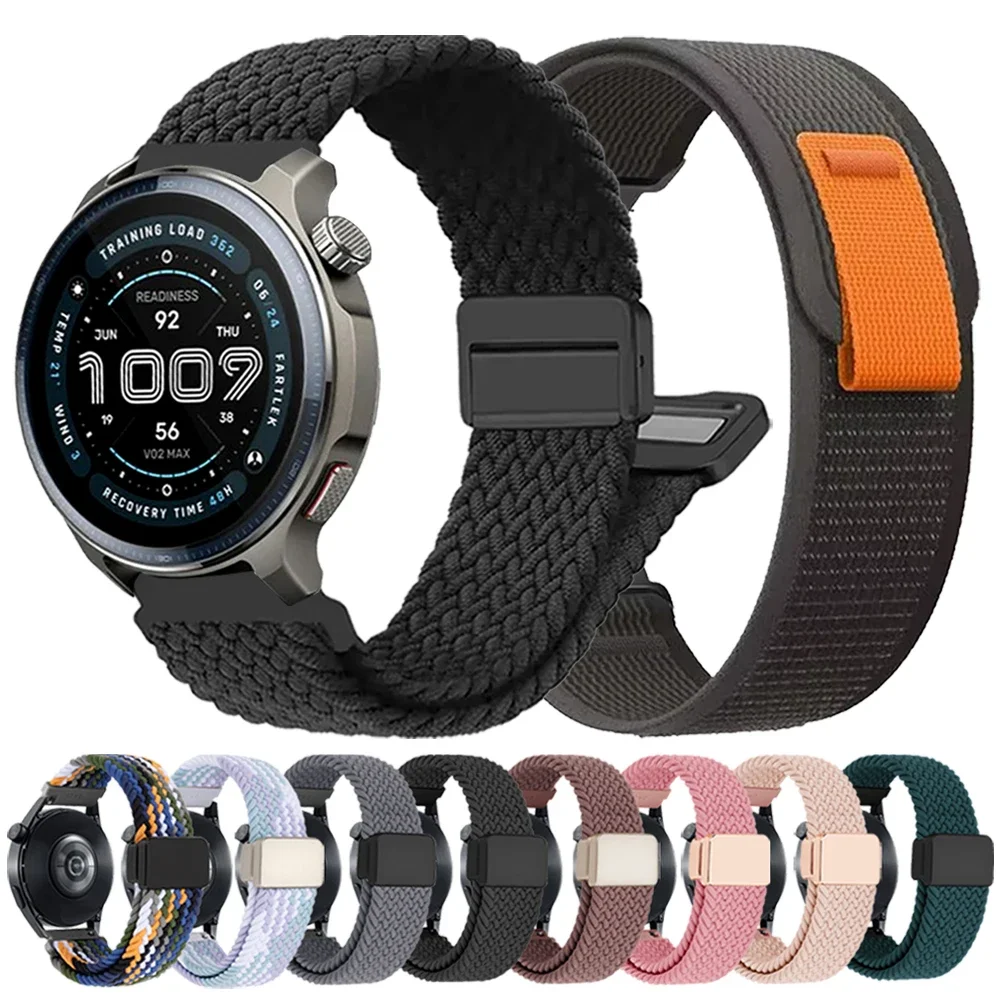 Nylon-Magnetschnallenarmband für AMAZFIT BALANCE 2 BIP 6 5 Active 2 GTR 4 3 2e GTS 4 Mini 3 2 20 mm/22 mm Bänder Atmungsaktives Armband