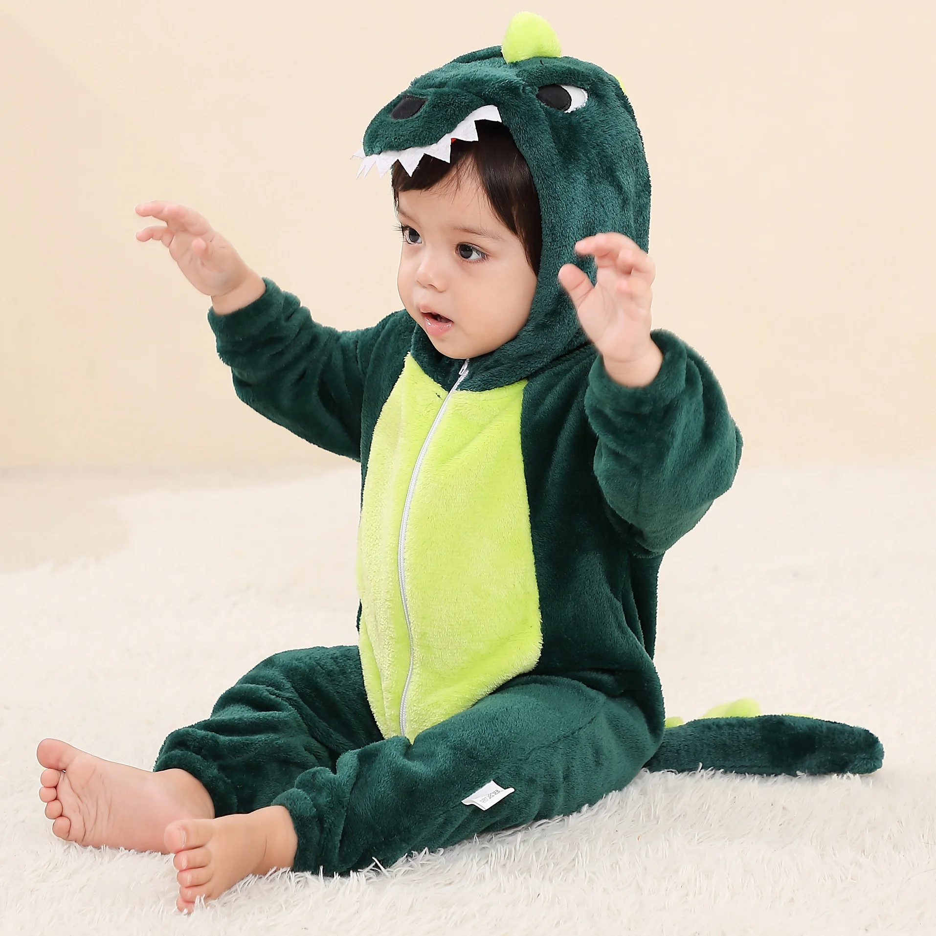 Baby Kigurumi Dinosaur Cartoon Romper Infant Kids Animal Jumpsuit Girls Boys Cosplay Pyjamas Costumes Toddler Clothes