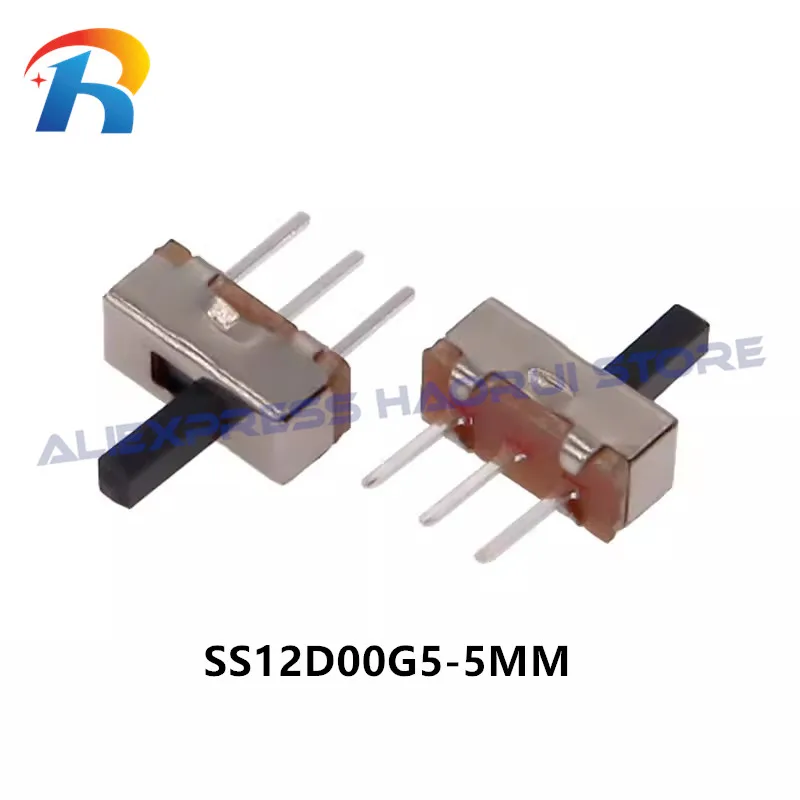 100Pcs SS12D00 Interruptor on-off mini Slide Switch 3pin 1P2T 2 Position toggle switch Handle length:2MM/3MM/4MM/5MM/6MM