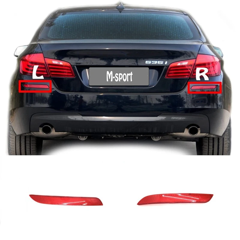 Rear Bumper Reflector 63147842955 63147842956 For BMW 5 Series M-Sport F10 F18 2011-2016 Accessories ,2PCS