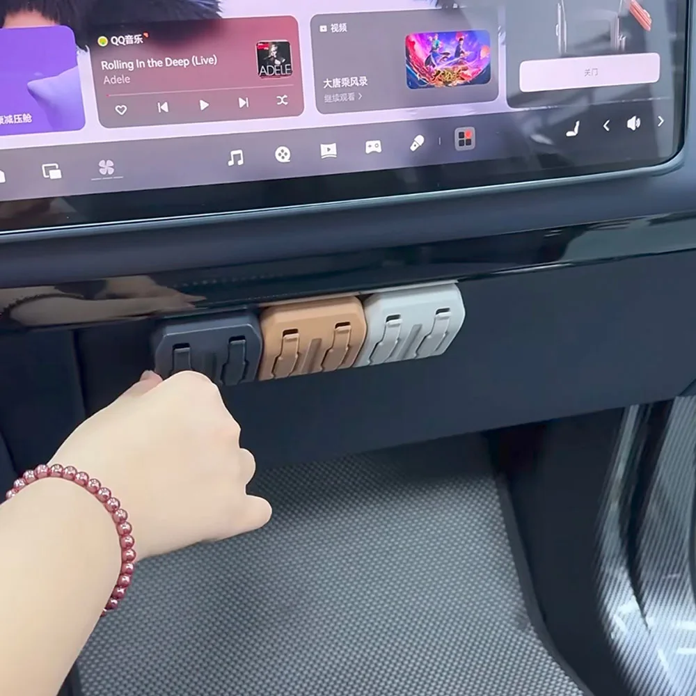 Folding Glove Box Hook For ZEEKR 9X 2025 2026 Oem Interior Color Match ABS Hidden Car Storage Hanger For Passenger Side