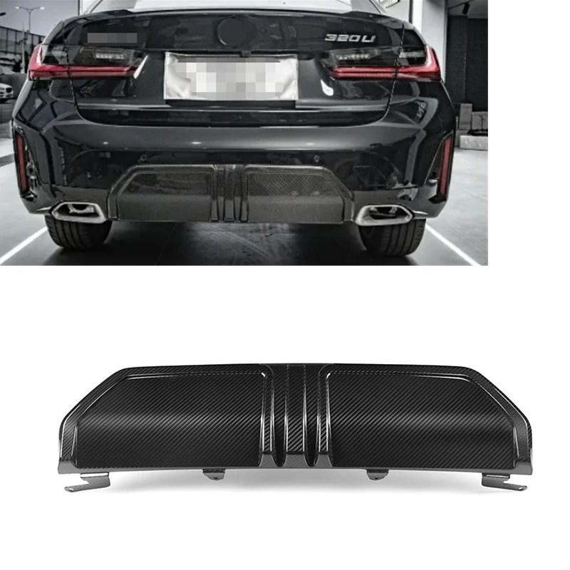 

Dry Carbon Fiber Mp Style Rear Bumper Lip Fins Spoiler Splitter Diffuser For Bmw 3 Series G20 Lci 2023-IN G20 Bumper Diffuser