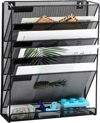File Organizer Mesh 5-Tier Hanging File Organizer Vertical Holder Rack for Office Home