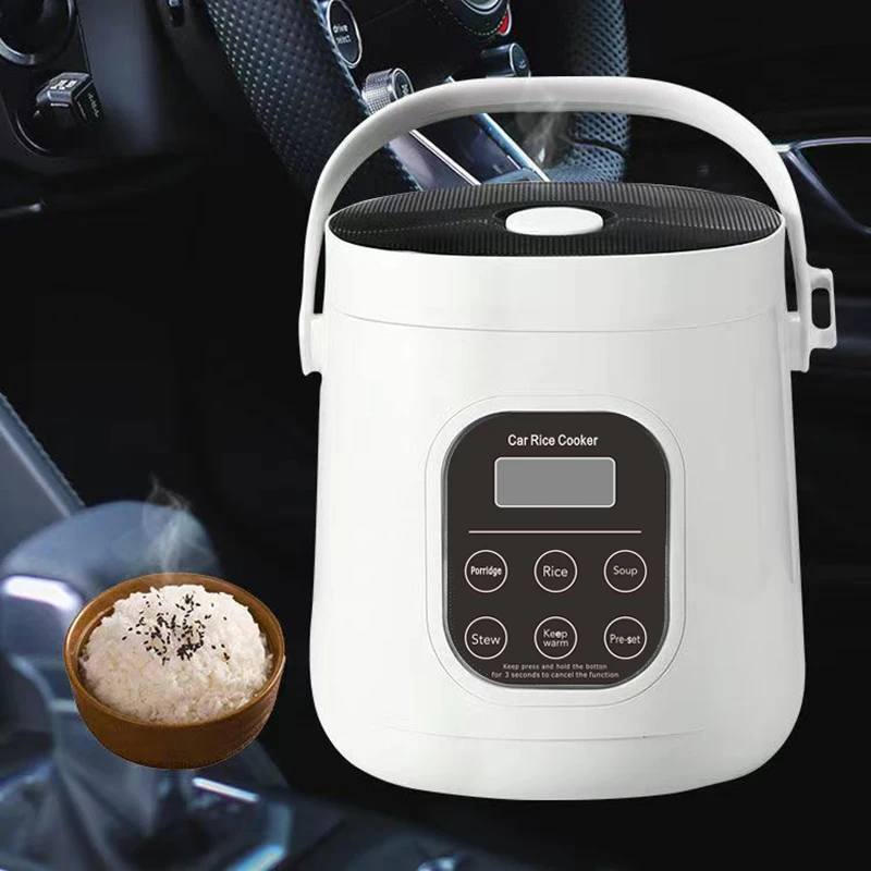 Car and Home Rice Cooker 12v 24V 220V Car Home Dual Use Self-driving Portable Rice Cooker 24v Truck Smart Rice Cooker