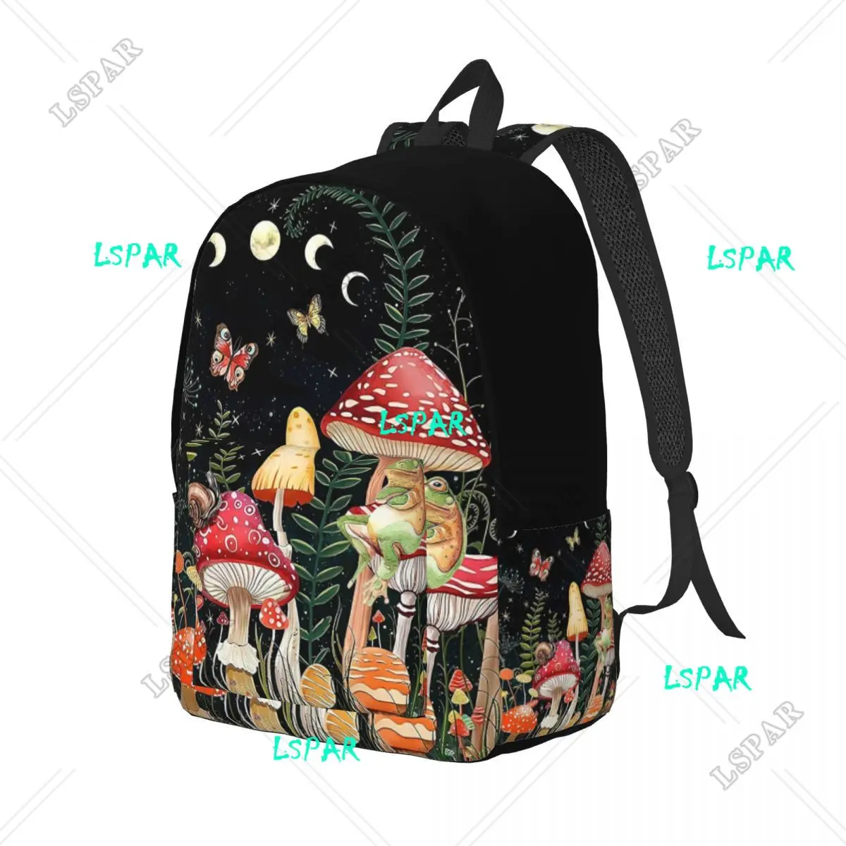 Mushroom Printing Backpack Boy Girl Frog Animal Gifts Soft Backpacks Polyester Casual High School Bags Trekking Design Rucksack