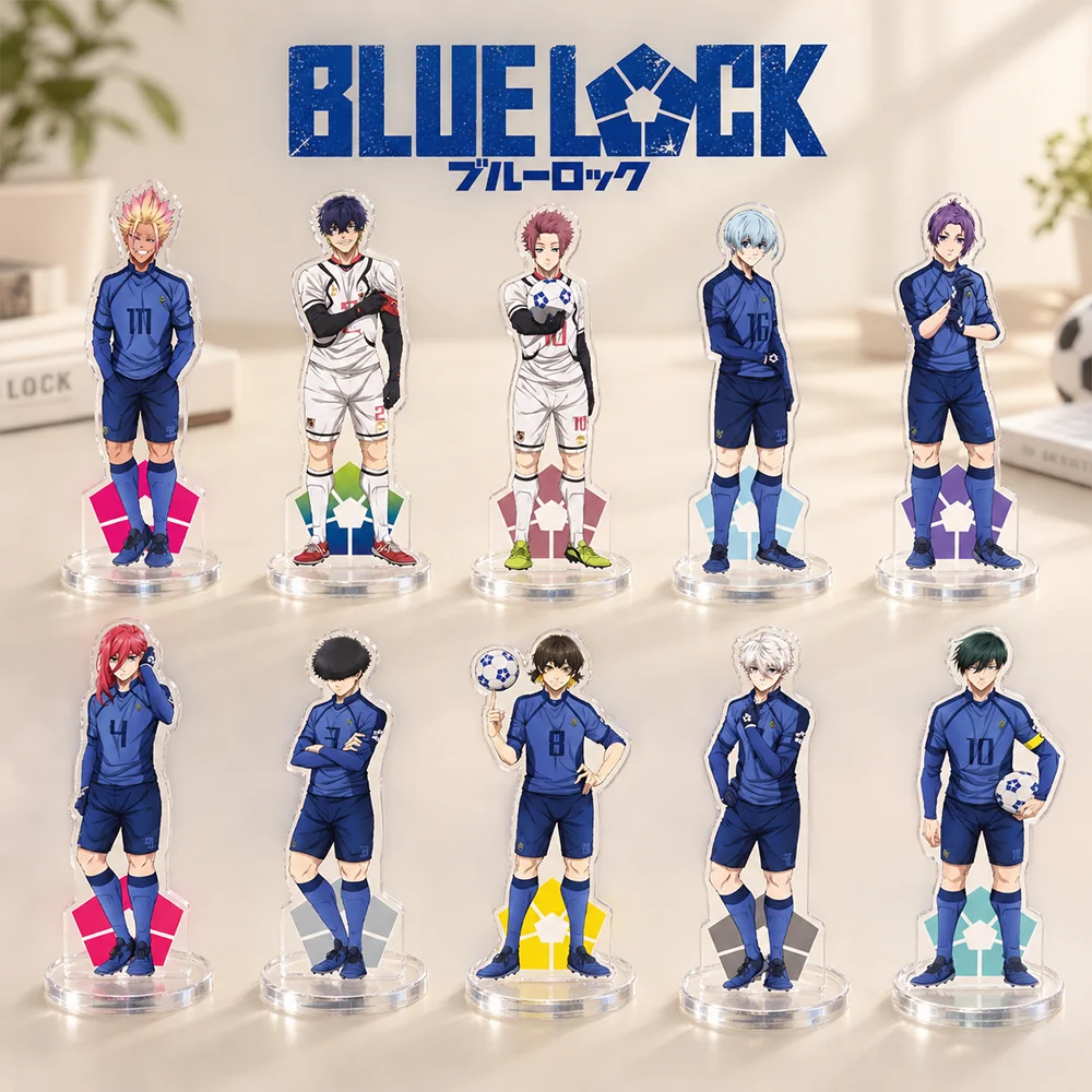 Blue Lock 15cm Soccer Jersey Characters Acrylic Stand Keychain Anime Desktop Decor Fans Collectible Gift
