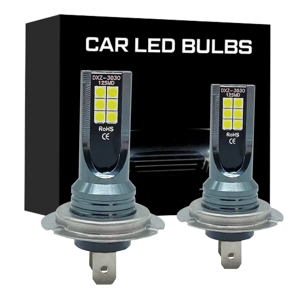 2pcs H7 Fog Lamp Bulbs DEL LED Car Headlight 4800LM Auto Front Driving Running Light 12V 24V 80W