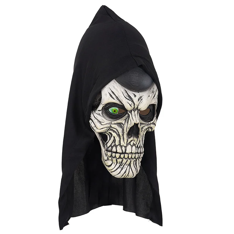 Schädelmaske Gruselige Einäugige Skelett-Geistergesichts-Maske Unheimliche Vollkopf-Latex-Dämonenmaske Realistische Halloween-Cosplay-Requisiten – Detail 2