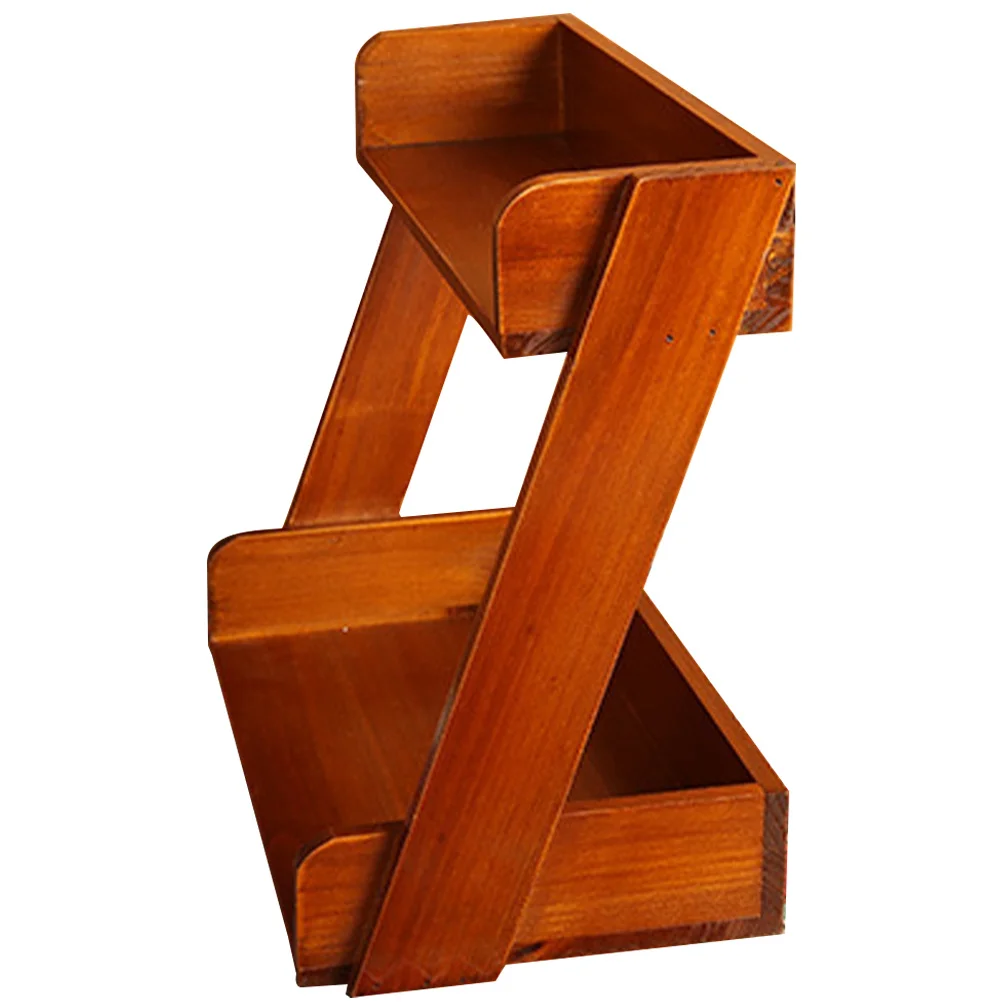 

Wood Desk Shelf Layered Desktop Organizer Large Capacity Skincare Display Rack Sundries Holder for Home Office Kitchen Storage
