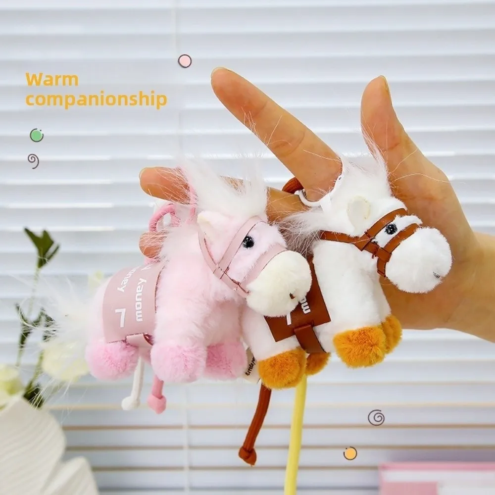 Grappige tas paard hangers cartoon pluche gevuld paard mini-formaat dierenriem paard jaar speelgoed nieuwjaarscadeau voor het jaar van het paard