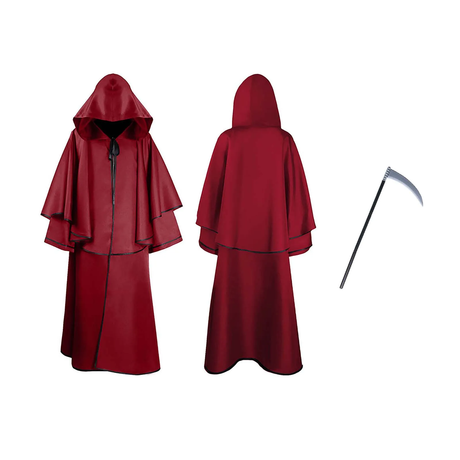 

Stylish Long Cape Cloak Women Hooded Wool Blend Cloak Coat Autumn Hoodies Poncho Warm Cosplay Jackets Outwear Windbreaker