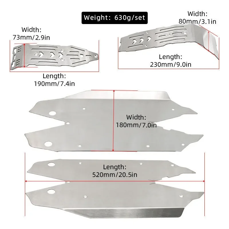 Metalowa osłona ochronna podwozia ze stali nierdzewnej do Arrma 1/8 Mojave 4S RC Car Upgrade Parts