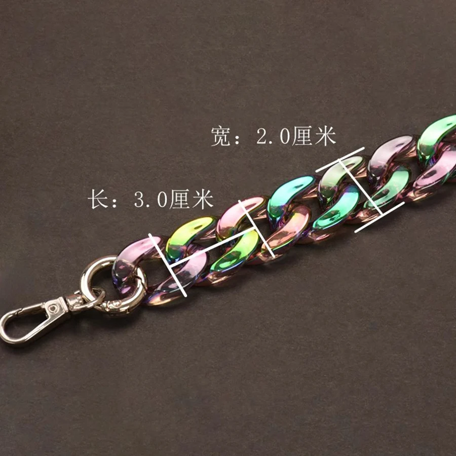 

1 PC 27cm/140cm Detachable Replacement Shoulder Bag Strap Colorful/Clear Acrylic Resin Handbag Chains Strap Bands Bag Accessorie