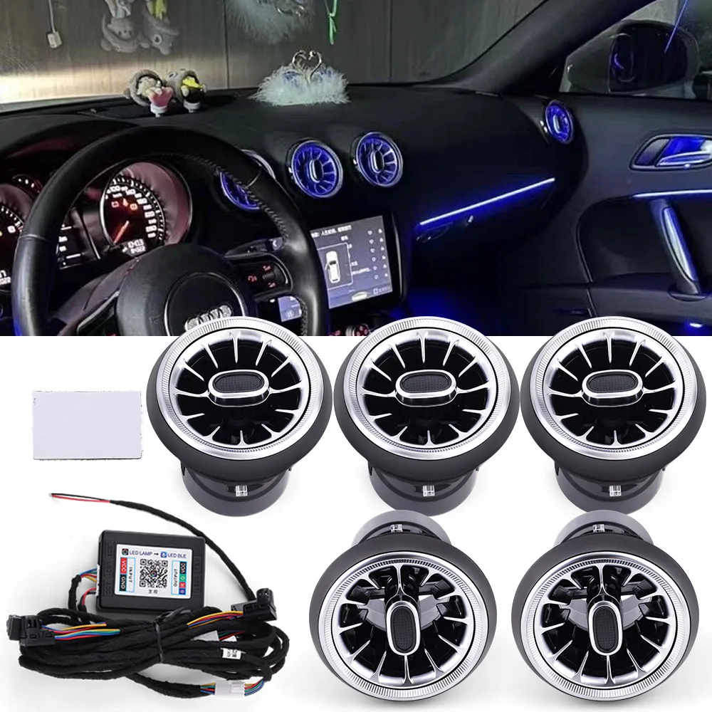 

64 Colours LED Air Vents For Audi TT5 2007-2014 Car Dashboard Ambient Light Air Conditioner Outlet Nozzle Refit by APP Control
