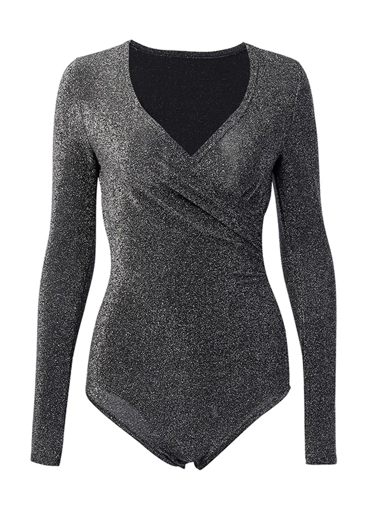 Neue Büro Dame Schlank Bodys Sommer Tops Kleidung Mode Sexy Lange Hülse Frauen Playsuits Streetwear Chic Backless Strampler