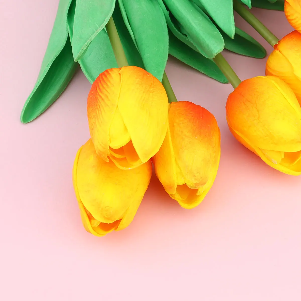 

10Pcs Artificial Tulip Bouquets PU Tulips Fake Colorful Home Store Decorations Desktop Ornaments Tulips Fake