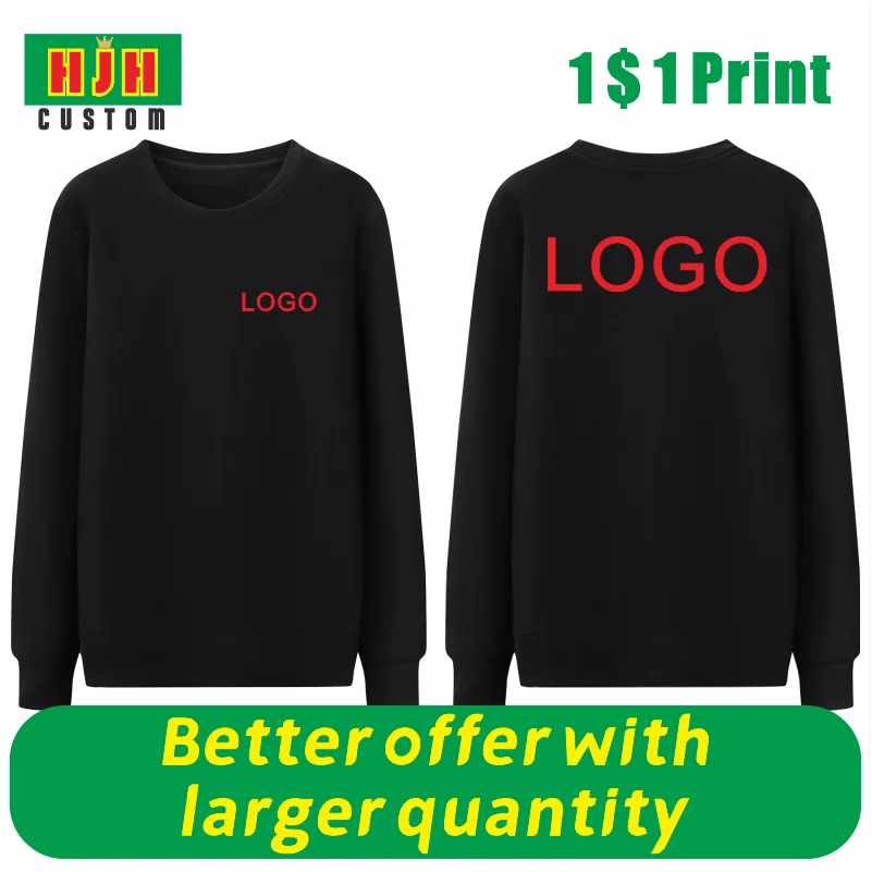 Your OWN Design Brand Logo/Image Customized Embroidery LOGO Print Men\'s and Women\'s DIY Sweatshirt Casual Fashion Top New 2023