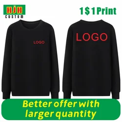 Uw Eigen Ontwerp Merk Logo/Afbeelding Op Maat Borduurwerk Logo Print Heren En Dames Diy Sweatshirt Casual Mode Top Nieuwe 2023