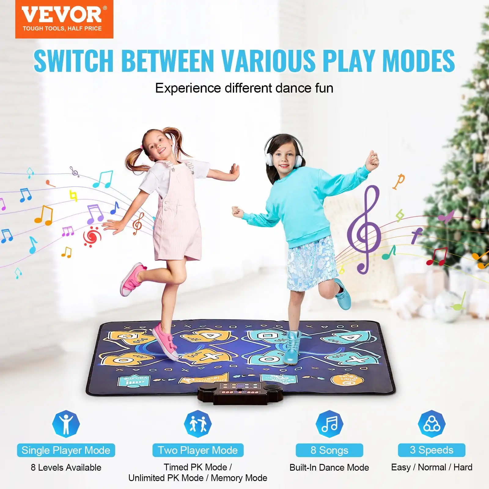 Dance Mat for Kids Dance Pad Toys Two Player Gift for 3+ Year Old Girls