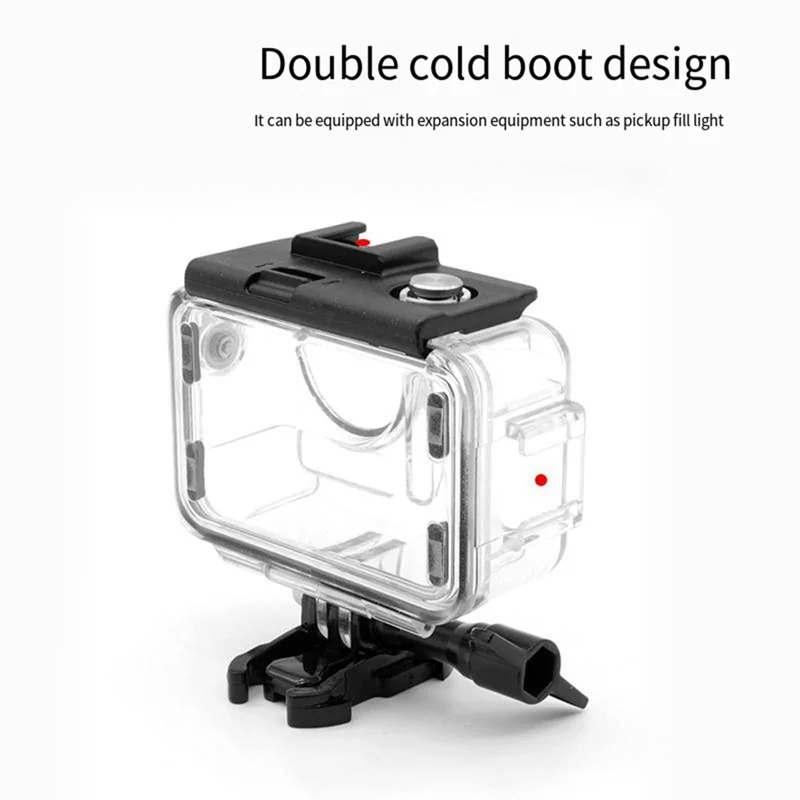 VO-1 PCS Waterdichte behuizing Duiken 40M diepte Koude schoenopening Ontwerp Zwart voor DJI Action 3 Action 4 actiecamera