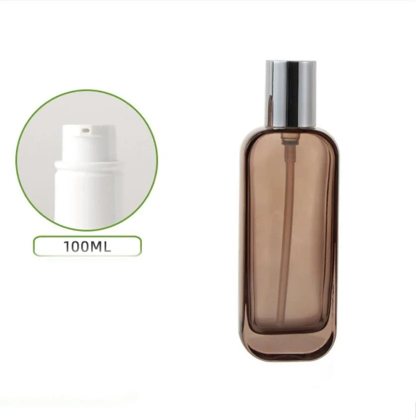 100ml brown glass bottle silver pump serum/lotion/emulsion/foundation/essence toilet toner water skin care  cosmetic packing