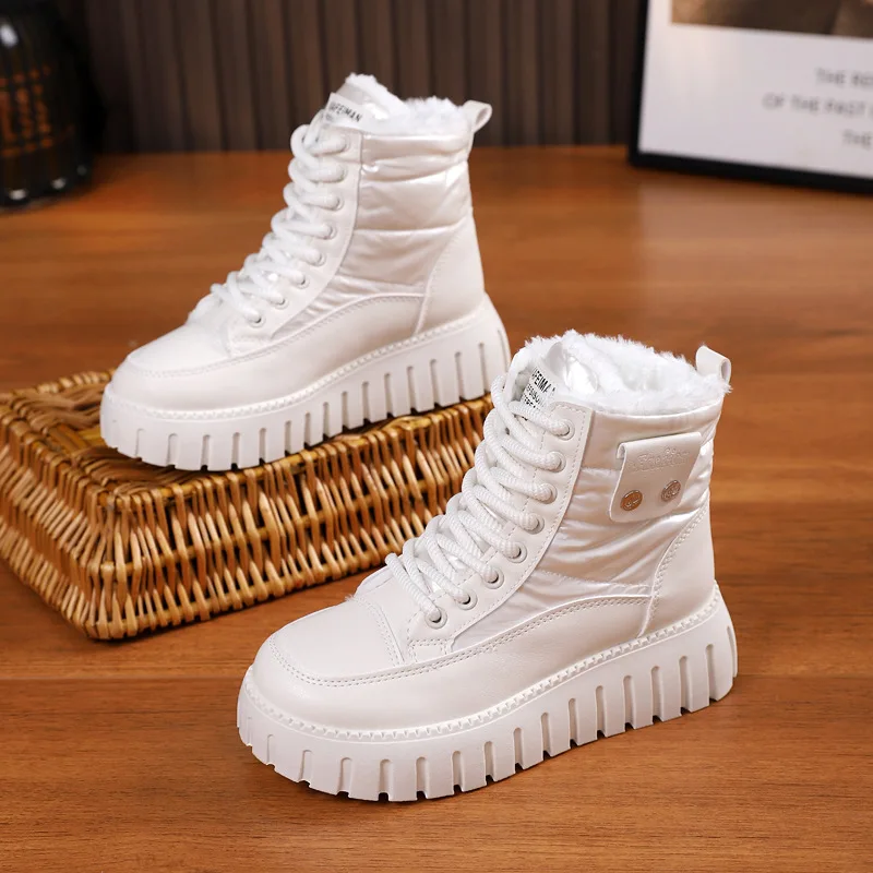

Winter Mid-cut Cotton Boots Platform Non-slip Outdoor Casual Shoes for Women 2025 Women's Sneakers High Quality Women Snow Boots