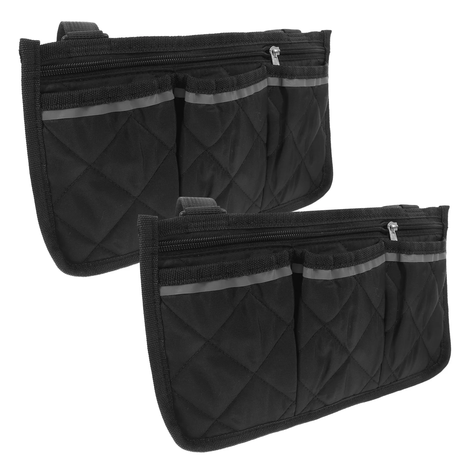 

2Pcs Wheelchair Side Bag Reflective Multi Pocket Storage Organizer Pouch Large Capacity Armrest Carrying Bag for Wheelchair