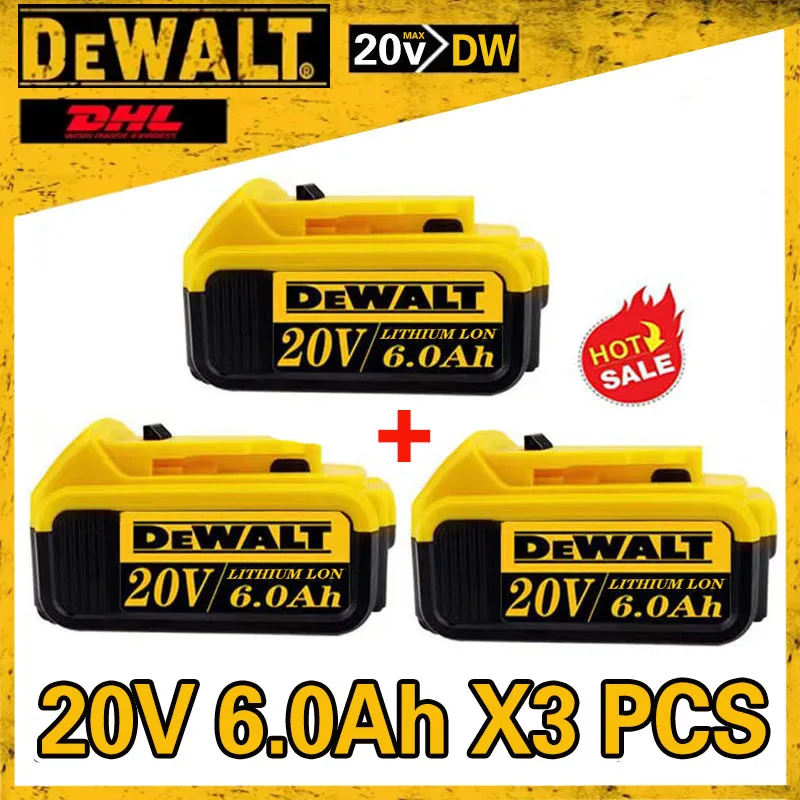 

20V DCB200 6.0Ah 12.0Ah Replacement Li-ion Battery for DeWalt DCB205 DCB201 DCB203 Power Tool Battery 20 Volt MAX With Charger