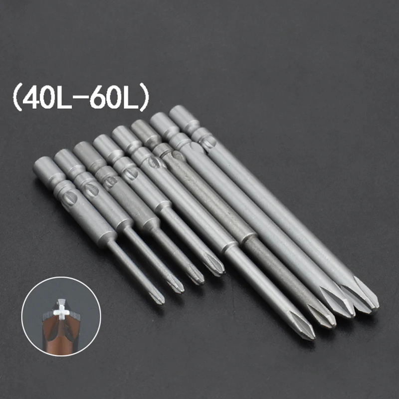 

100pcs 40/60mm 800 Electric Cross Screwdriver Bit 4mm Round Shank PH00 PH0 PH1 PH2 Magnetic Impact Phillips Screw Driver Drill