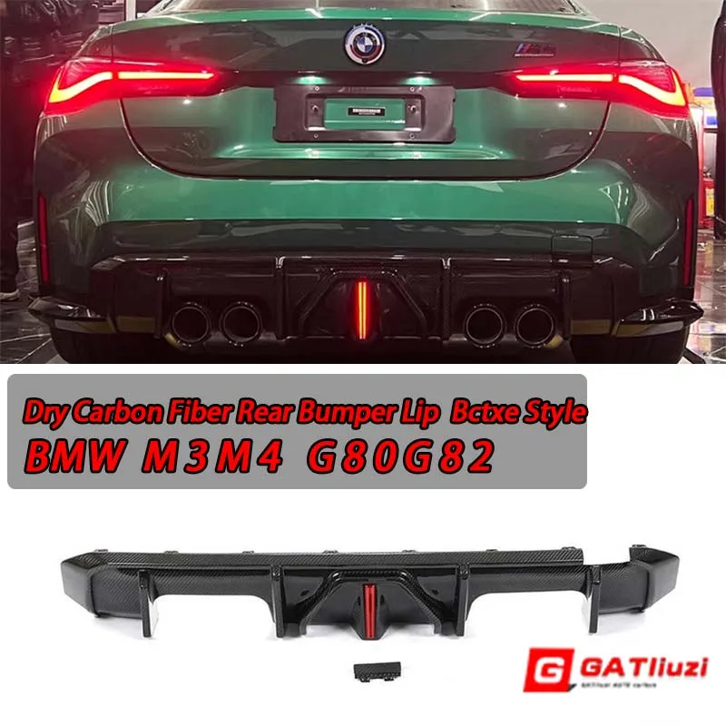 

Dry Carbon Fiber BC Style Rear Bumper Lip Fins Spoiler Splitter Diffuser Kits Exterior Parts for BMW M3 G80 M4 G82 G83 2021+