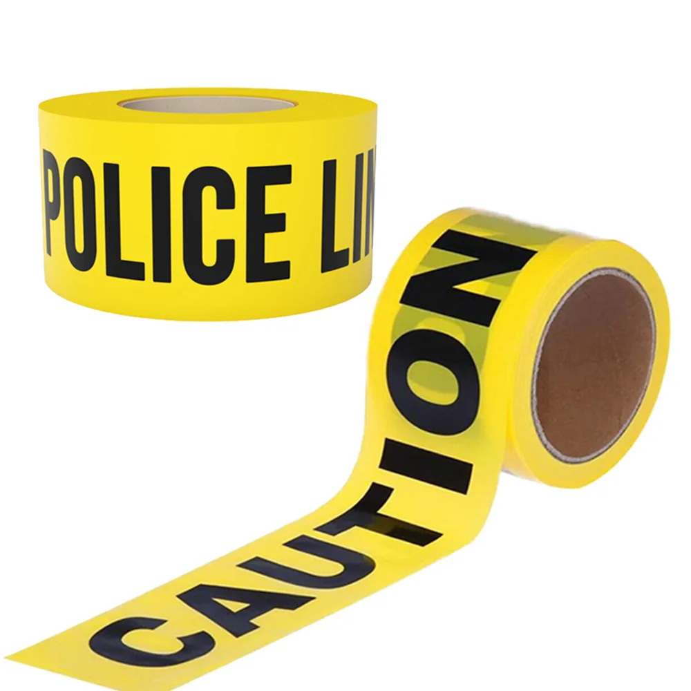 Yellow Caution Tape Non Adhesive Construction Caution Tape Safety Barrier Tape Ribbon Warning Halloween Danger Areas Party Decor