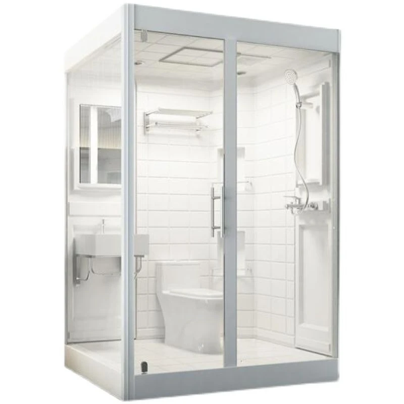 

Integral shower room Integrated bathroom Bath rectangular toilet Swing door Simple integrated bathroom